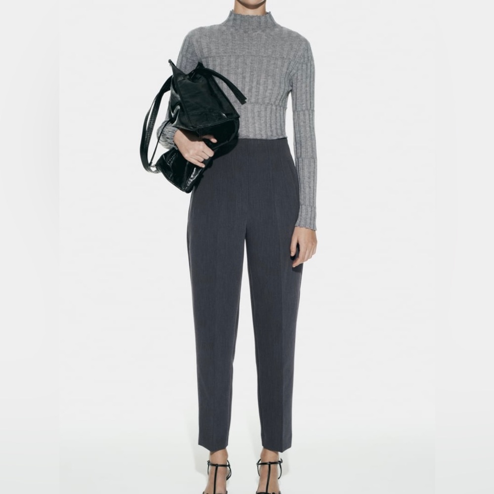 Zara high rise pant in grey size Large